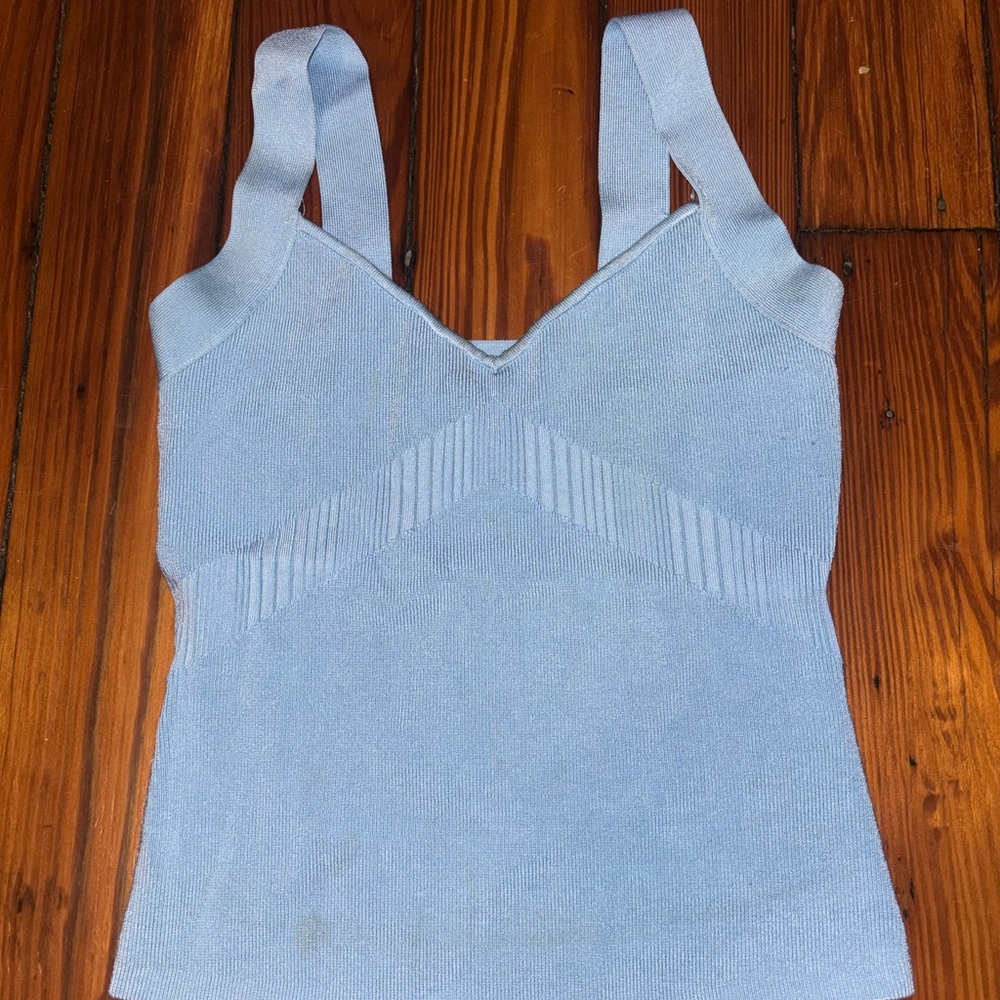 Guess Light Blue Knit Tank Top